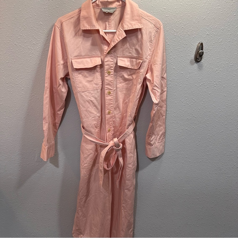 Everlane Modern Utility Cotton Blend Jumpsuit Pink Size 6